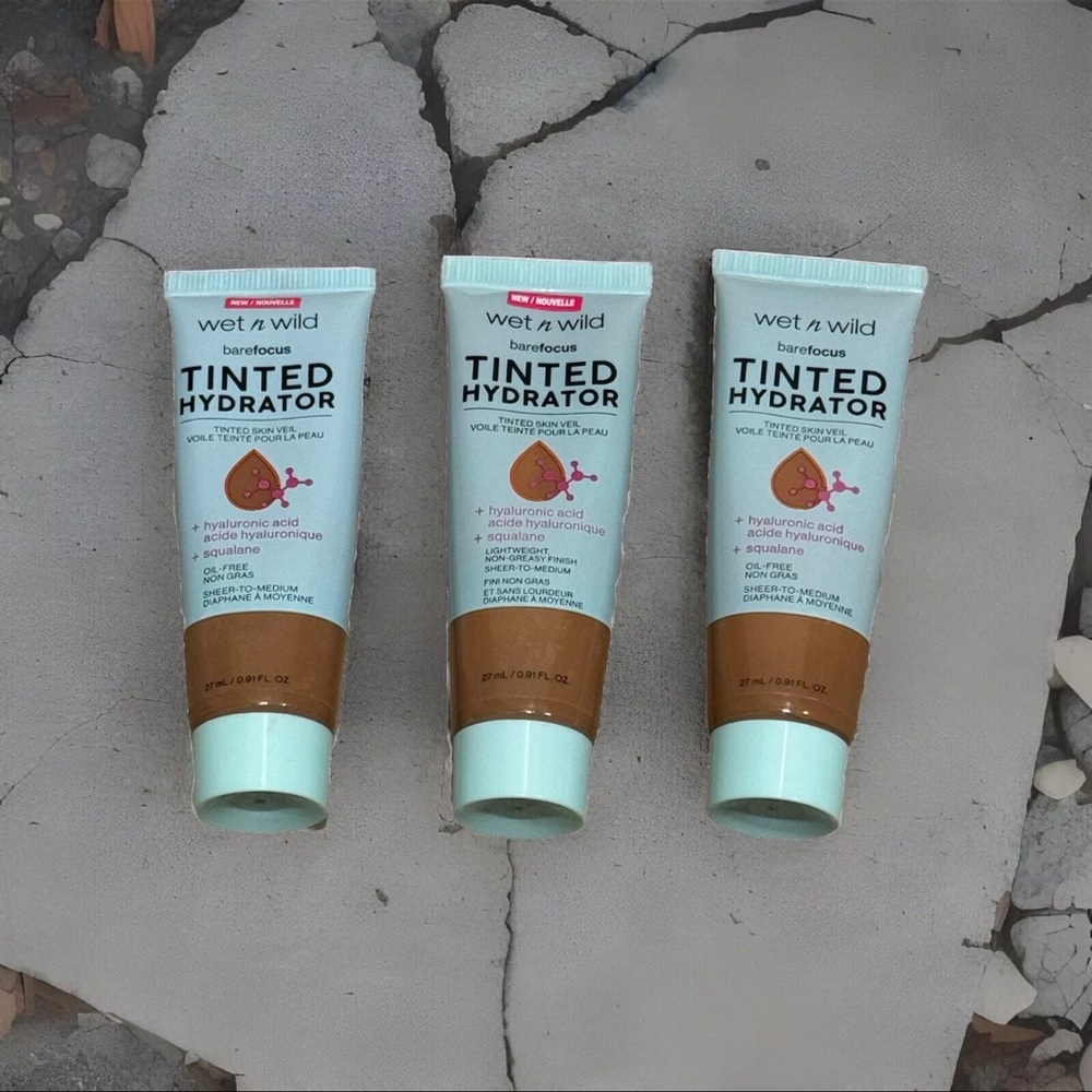 Wet n Wild Bare Focus Tinted Hydrator .91 Oz. Lot Of 3 (Deep 1114093)